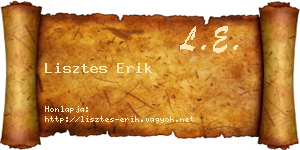 Lisztes Erik névjegykártya